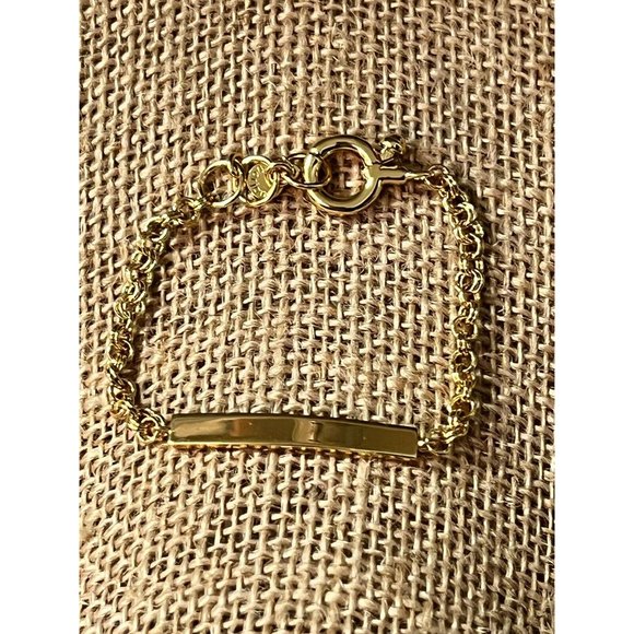 Gorjana Lou Tag Chain Bracelet Goldtone Signed NWOT